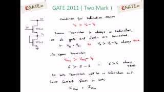 Problem on MOSFET - GATE 2011 Solved paper (Electron Devices) - (www.egate.ws)