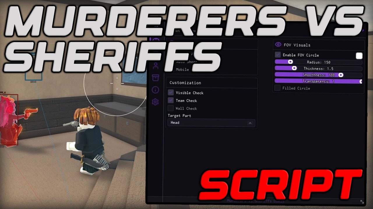 [♥️ОБНОВЛЕНИЕ] Скрипт-интерфейс для игры Murderers VS Sheriffs: автоматическое фарминг, аимбот и ...