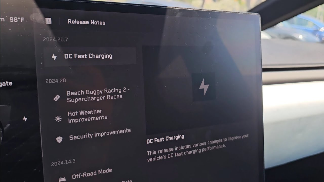 Cybertruck Software Tesla Cybertruck Software Firmware Update 2024.20.7 DC Fast Charging ...