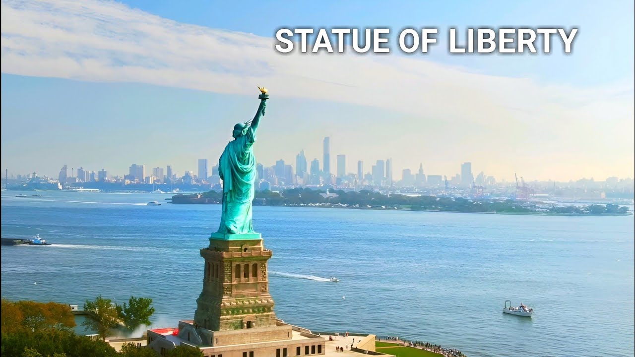 Statue of Liberty 🇺🇸 By Drone View HD Video | - YouTube
