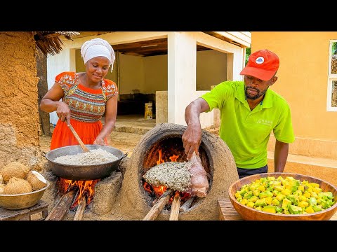 The New Look of Our Outdoor Kitchen 😍🔥 Coconut Marinated Goat Leg in a Traditional Mud Oven 🏡❤️