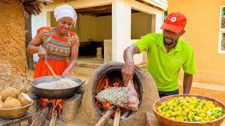 The New Look of Our Outdoor Kitchen 😍🔥 Coconut Marinated Goat Leg in a Traditional Mud Oven 🏡❤️
