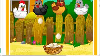 Птичий двор, онлайн игра мультик, для детей 3-4 года