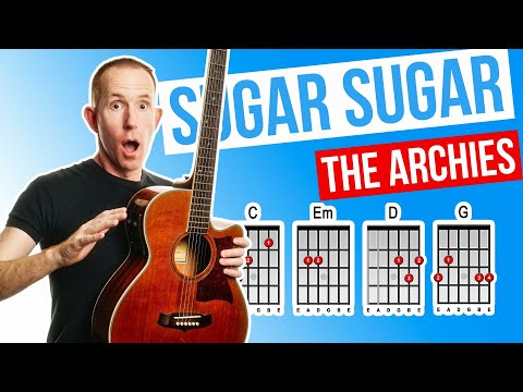Sugar Sugar ★ The Archies ★ Acoustic Guitar Lesson [with PDF]