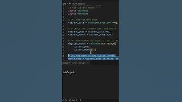 How to Get Number of Days of the Current Month #python #shorts