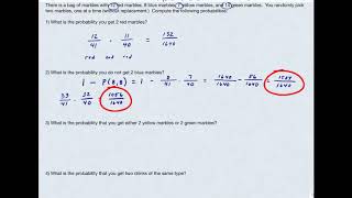 Famous Probability - marbles of different color out of a bag Wealth