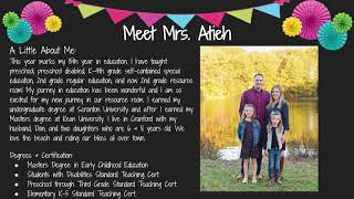 Mrs. Atieh's Back to School Night Presentation 2020-2021