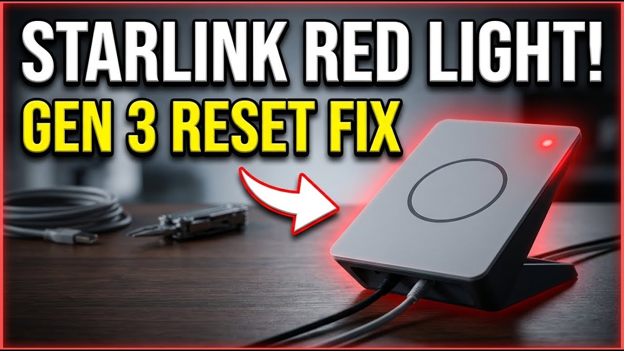 How to reset Starlink Gen 3 router red light flashing - YouTube