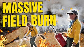 Burning Native Tallgrass Prairie (INSANE FIRE FOOTAGE)