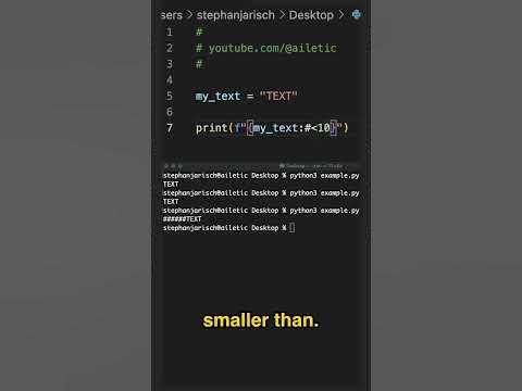 Python | Text Padding | F String - YouTube