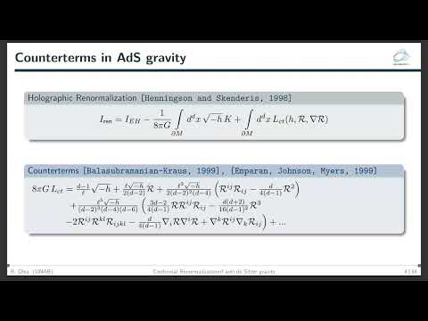 Видео: Rodrigo Olea, Conformal Renormalization of anti-de Sitter gravity