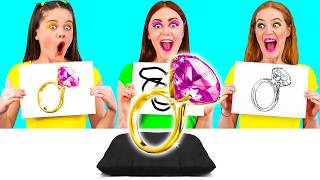 Who Draws it Better Take The Prize Challenge | Funny Food Hacks by TeenTeam Challenge