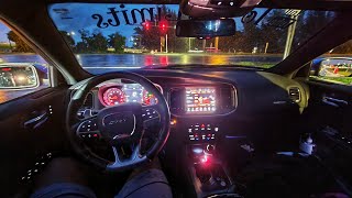 Pushing my SRT Hellcat To The Limits through highway traffic with 30 sport cars. POV drive and drift