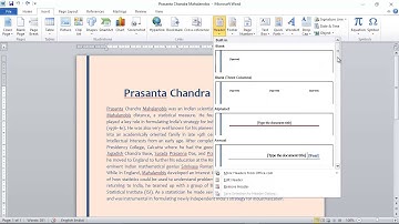 Microsoft Word 2010- Header and Footer