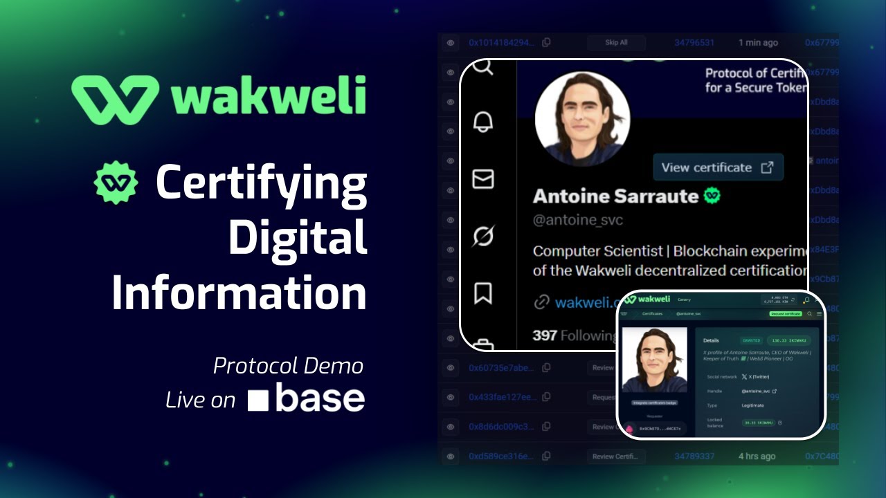 Wakweli - Certifying Digital Information with Blockchain | Protocol Demo
