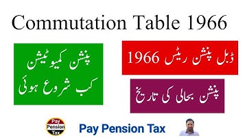 Commutation Table 1966 and History of Commutation/ Restoration of Pension || pay pension tax