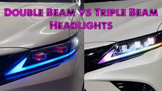 Toyota Camry Triple Beam RGB headlights vs Double Beam with animation #mtxse26 #toyota #camry