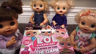 BABY ALIVE Sisters Play The LOL SURPRISE DOLL Game And Pumpkin Storms Off!