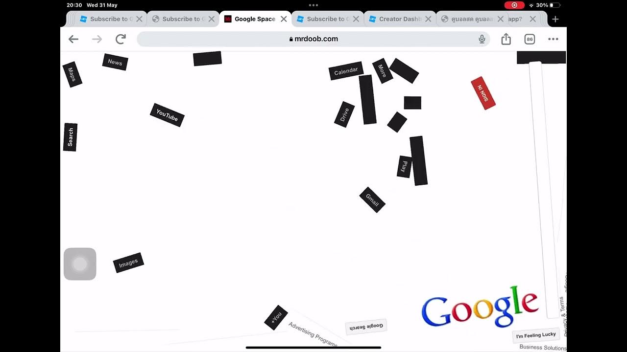 Google floating in the space YouTube