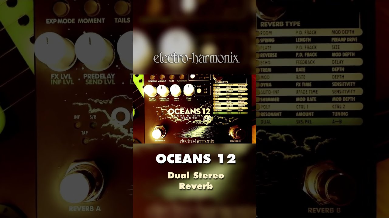 EHX Oceans 12 Dual Stereo Reverb Pedal Demo - YouTube