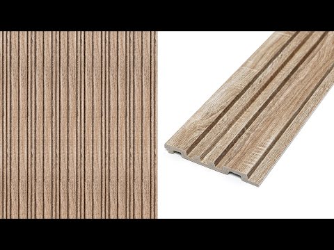 Декоративні рейки PS Текстурне дерево світле 2900х120х12мм під дошки 3Д-панель для стін, видео 1