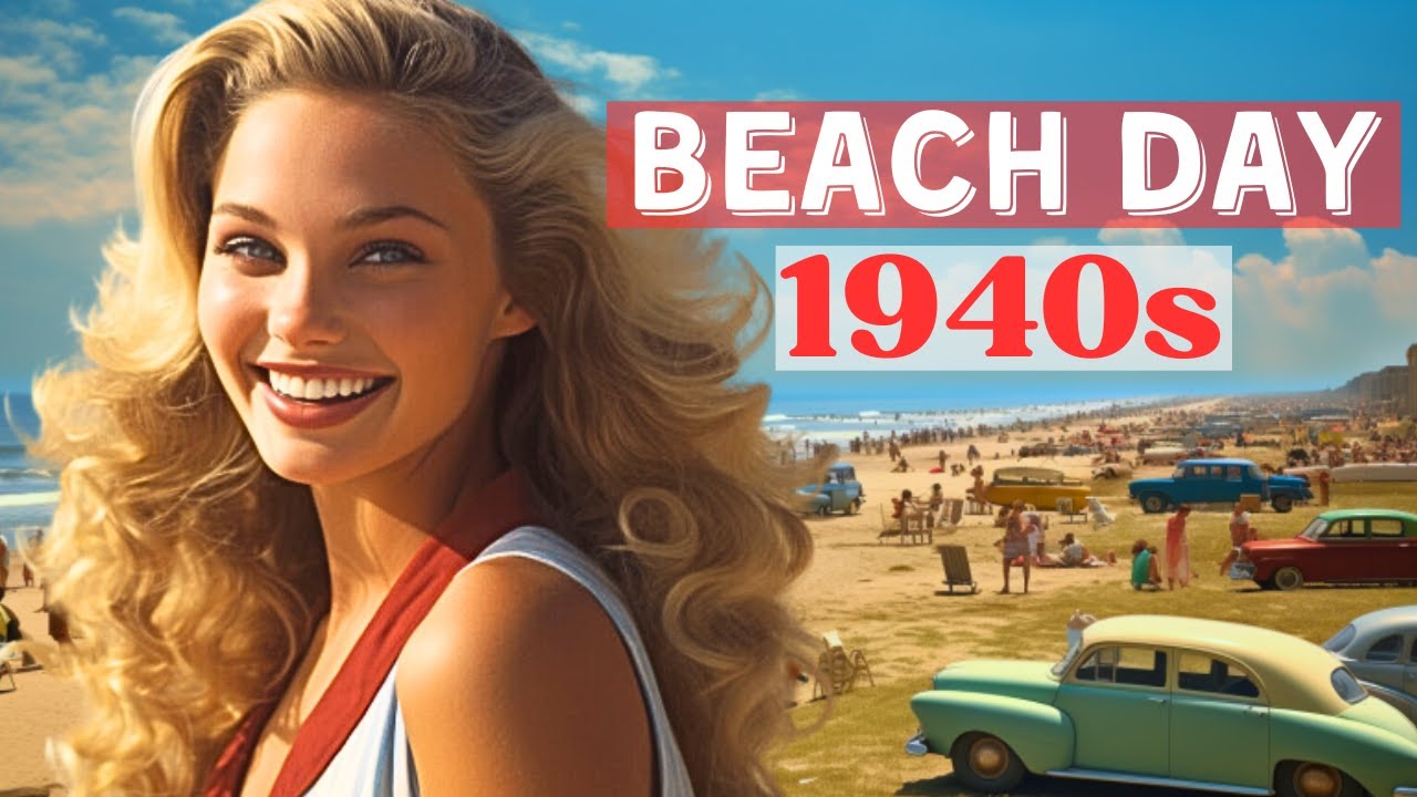 1940s USA - Days At The Beach - Real Photos Colorized