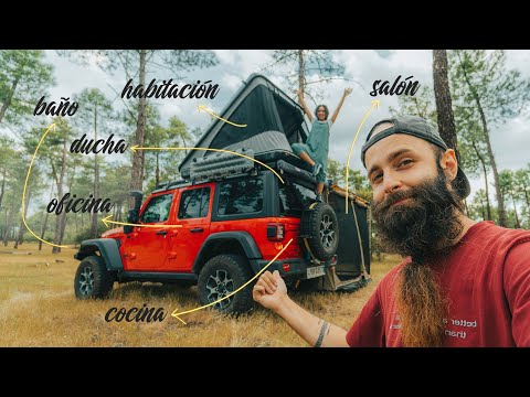 VIVIMOS EN EL COCHE 🏕️ Así es dormir en una tienda de techo, cocinar, ducharse...