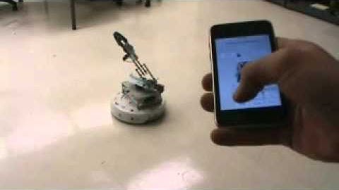 iPhone control of iRobot Create with 2DOF robotic manipulator