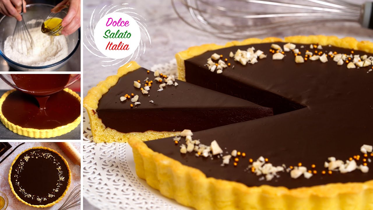 Crostata al Cioccolato 🍫🤩 | Ricetta Senza Burro, Senza Panna!