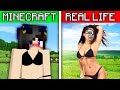 GIRL TURNED INTO REAL LIFE in Minecraft !  REALISTIC MINECRAFT !