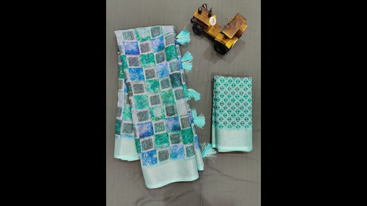 Fabric - Pure Linen   Work - Digital Print Extra Work- Latkan (Fumka) Same available