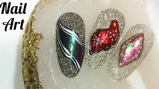 Супер блеск. Новогодний маникюр. Видеоурок. /Super shine. New Year's manicure.  Tutorial.