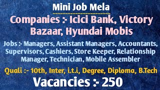 Mini Job Mela | Manager, Cashier | Supervisor Jobs | @Sreekanth Telugu information