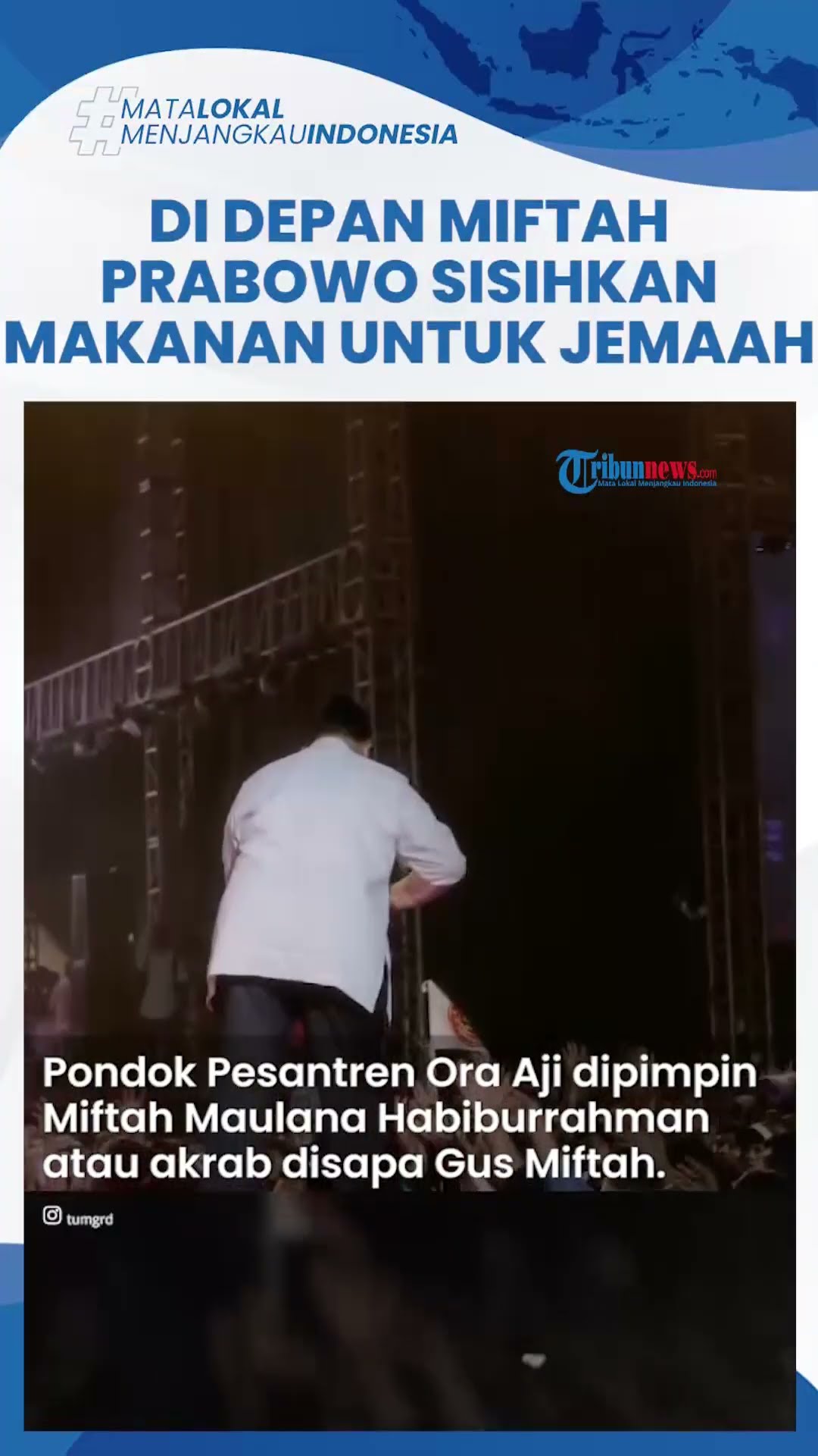 Momen Prabowo Sisihkan Makanan lalu Dibagikan ke Jemaah Ponpes Ora Aji, Sepanggung dengan Gus Miftah