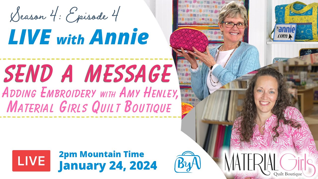S4, Ep 4: Send A Message - Adding Embroidery with Amy Henley, Material ...