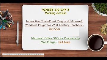 VINSET 2.0 DAY 3 MORNING SESSION | EXIT QUIZ | COMPLETE ANSWER