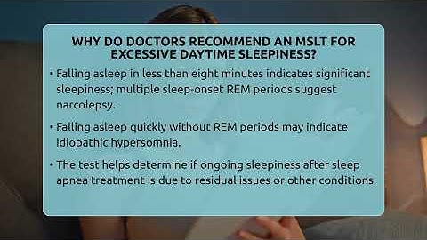 Why Do Doctors Recommend An MSLT For Excessive Daytime Sleepiness? - Sleep Apnea Support Network