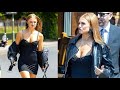 Maisie smith shoots scenes of her new film the bermondsey tales in black mini dress