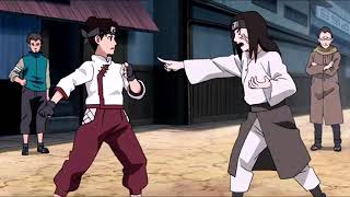 Neji uses the byakugan to see Tenten's underwear