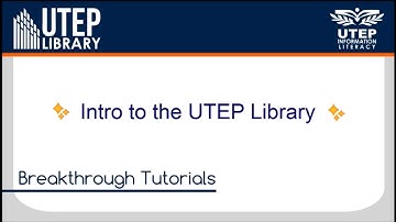 Intro to the UTEP Library