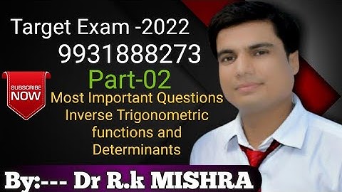 Most Important Questions Inverse Trigonometric functions and Determinants For Class-12th