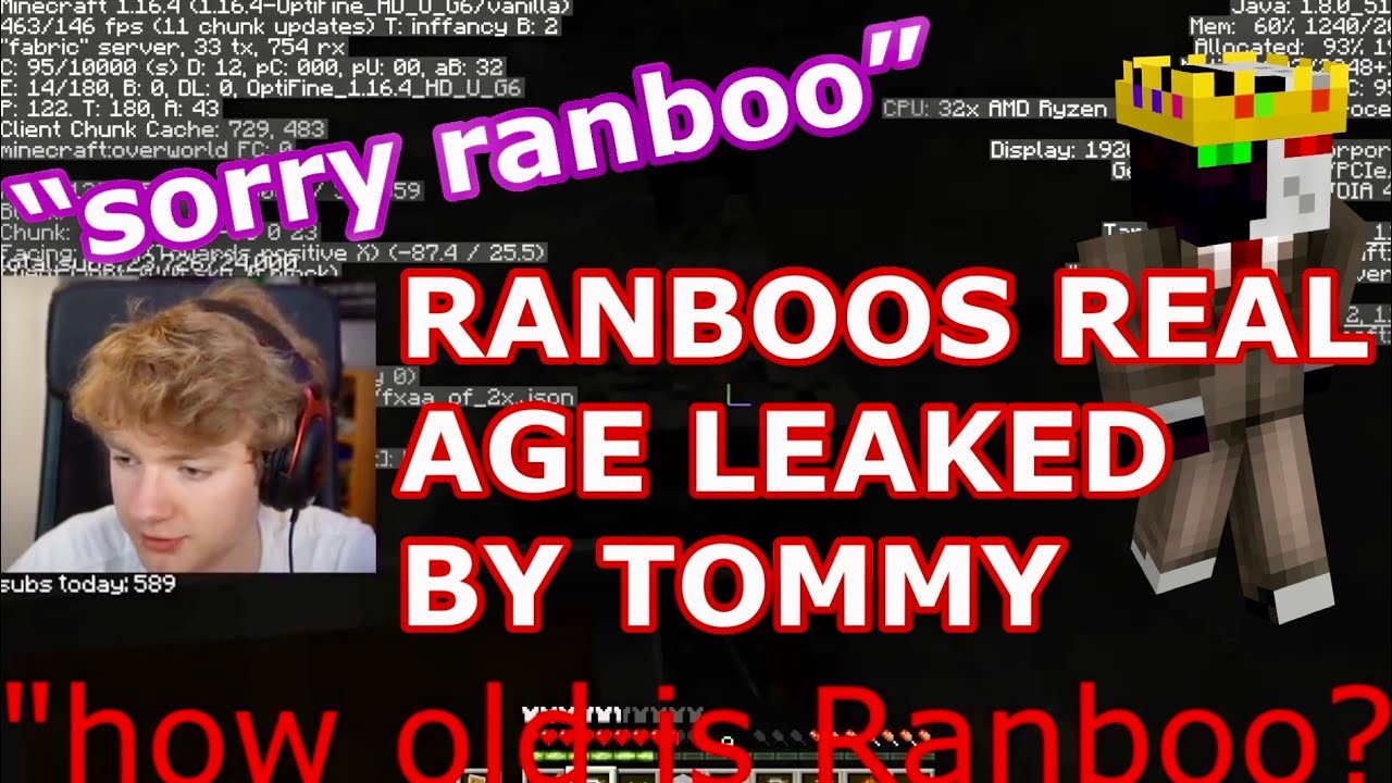 TommyInnit LEAKS Ranboo's REAL “AGE” while Answering a Chat Question! Ranboo ISN'T A MINOR? DreamSMP