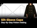 Double-Breasted Cape with Arm Slits | How to Draft a Slit-Sleeve Cape Pattern
