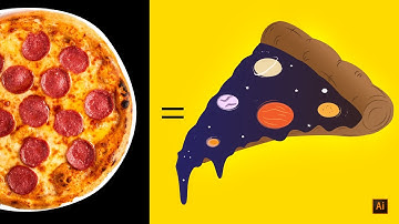 Pizza Galaxy Vector Art Illustration  | Adobe Illustrator | Pen Tool | Speed Art.