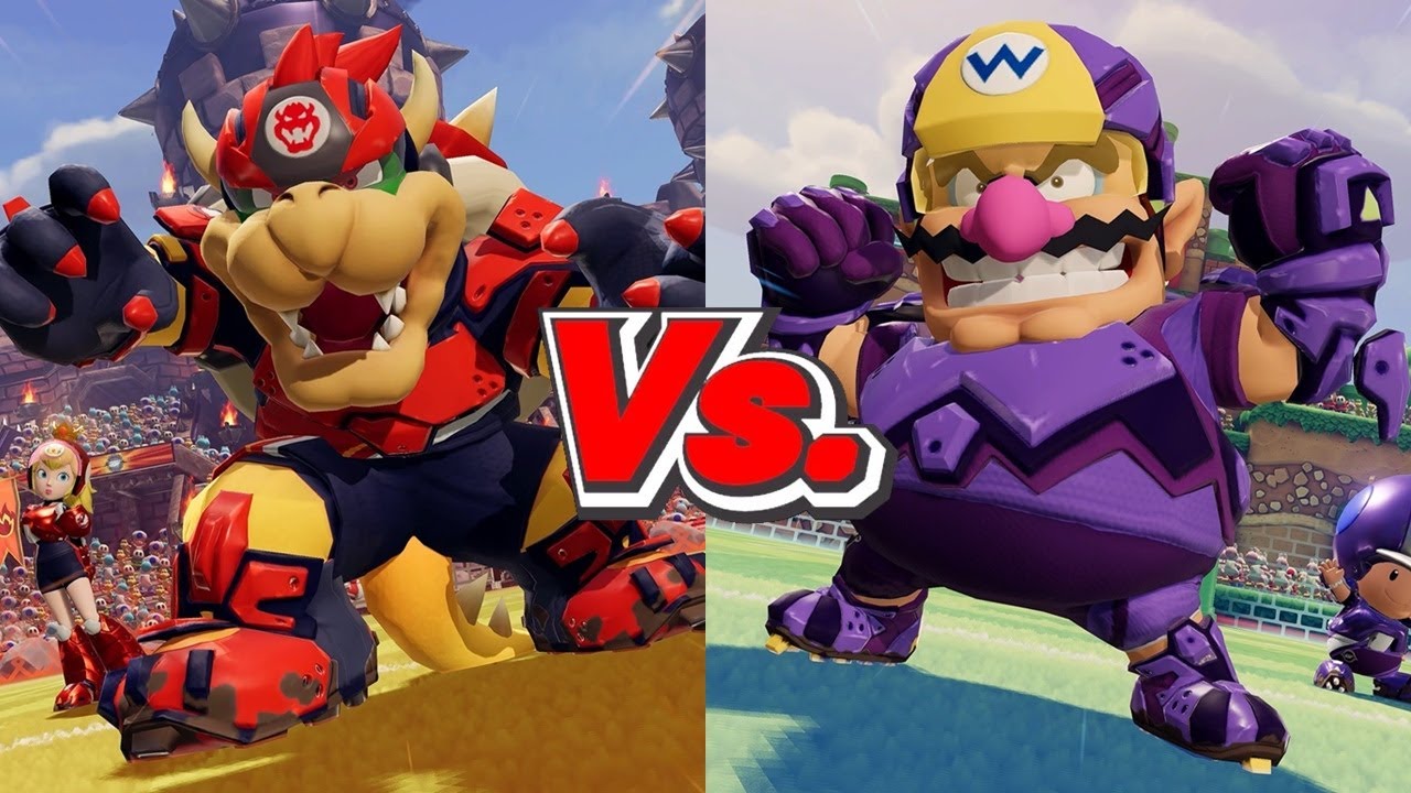 Mario Strikers Battle League - Bowser (Rockets) Vs. Wario (Spikes)