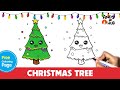 How to draw easy 🎄Christmas tree | 🎅Merry Christmas drawing | Christmas tree drawing❄️