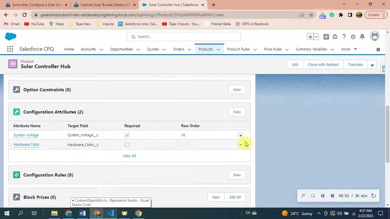 Capture Solar Bundle Details with Attributes | Extra Mile: Configure Solar Energy Bundle Salesforce