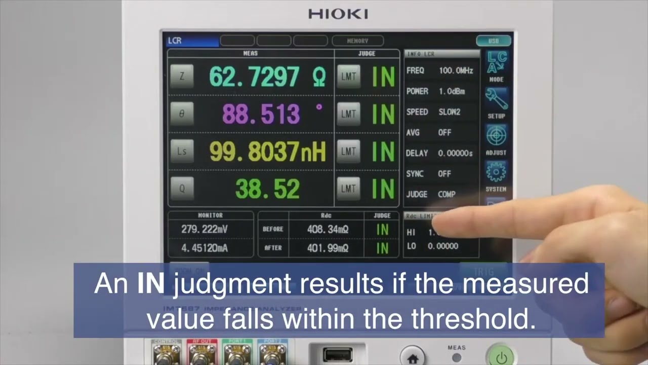 IMPEDANCE ANALYZER IM7580 series：Comparator function   Hioki E E  Corporation 1080p, h264