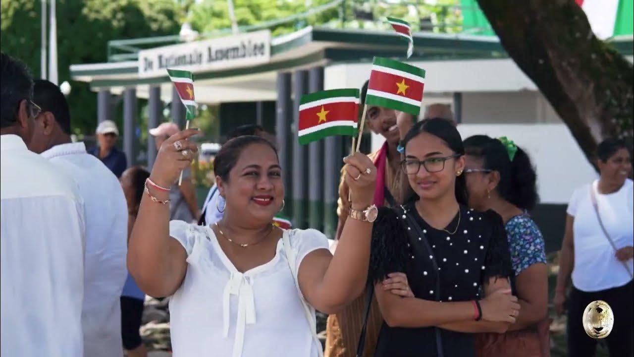 VIERING 150 JAAR HINDOSTAANSE IMMIGRATIE KOMST INDIASE PRESIDENT DROUPADI MURMU NAAR SURINAME