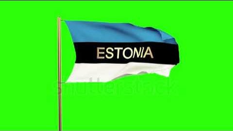 Estonia flag with title waving in the wind. Looping sun rises style. Animation loop Stock video by